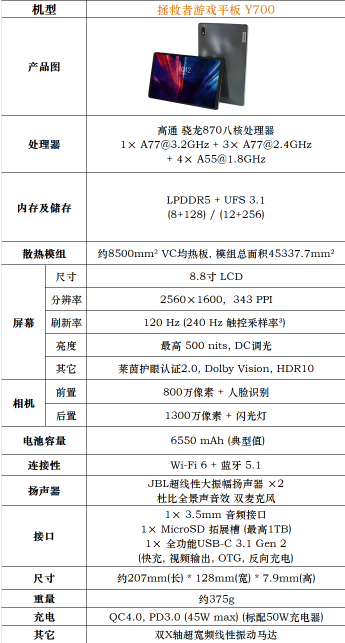 联想拯救者y700今日首发,对标ipad mini